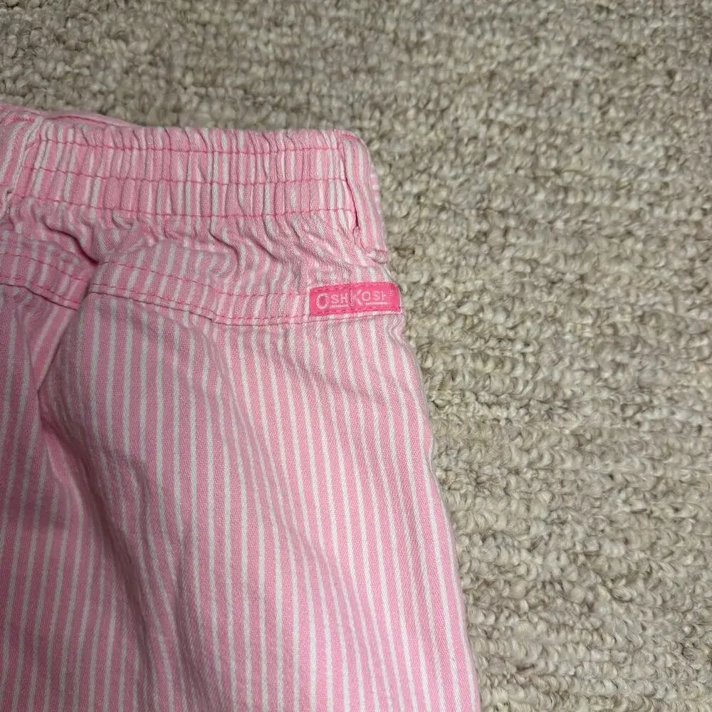 Vintage USA-made OshKosh B'gosh pink railroad stripe V-yoke skirt size 5